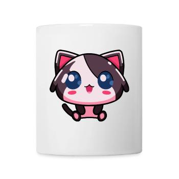 Kawaii Chibi Cat - Mignon chat rose d’anime - Mug blanc - blanc - Devant