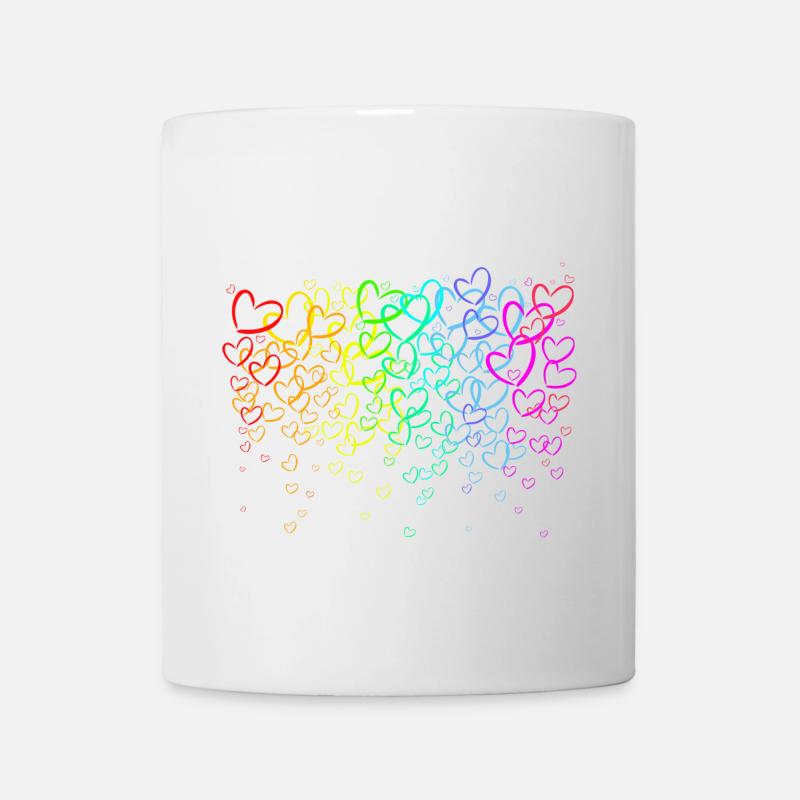 arc en coeur - Mug blanc - blanc