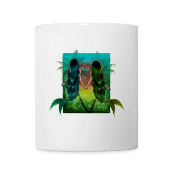 Sirènes au coucher du soleil - Mug blanc - blanc - Devant