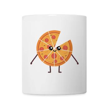 Pizza kawaii lustiges Eltern-Kind-Geschenk - Tasse - Weiß - Vorne