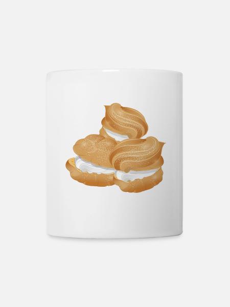 Illustration von drei gefüllten Windbeutel - Tasse - Weiß