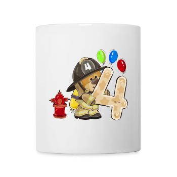 Pompiers chien quatre ballon célébration 4 ans - Mug blanc - blanc - Devant
