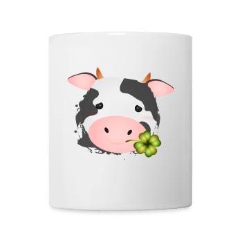cute cow with shamrock for farm fans - Mug - white - Front
