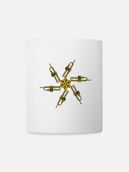 Trompeten gekreiselt | Trumpet star - Tasse - Weiß