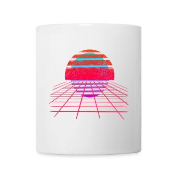 Rétro Wave Sunset Vaporwave - Mug blanc - blanc - Devant