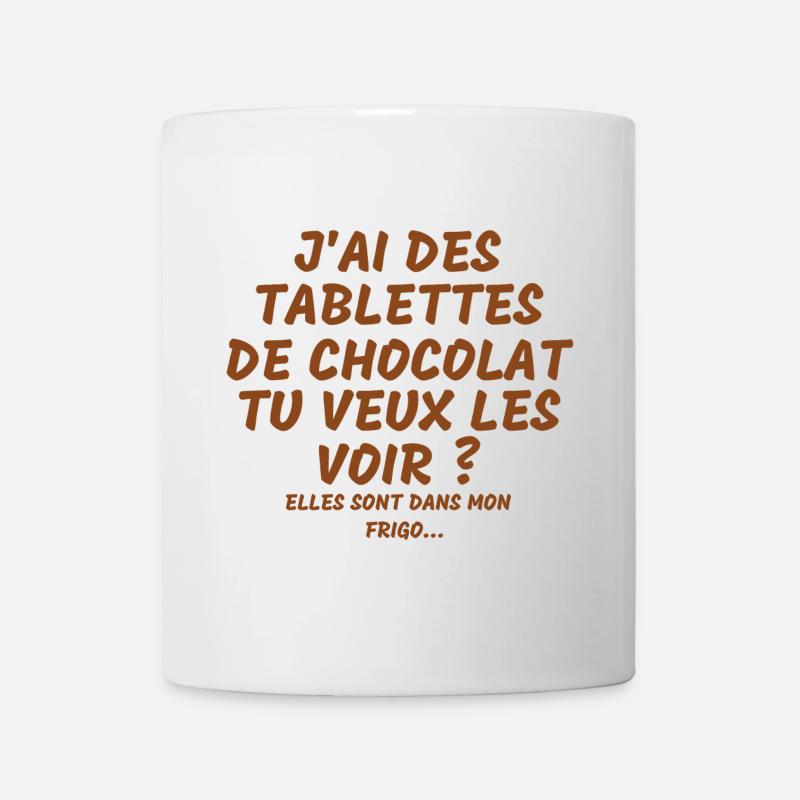 chocolat, manger du chocolat, accro au chocolat - Mug blanc - blanc