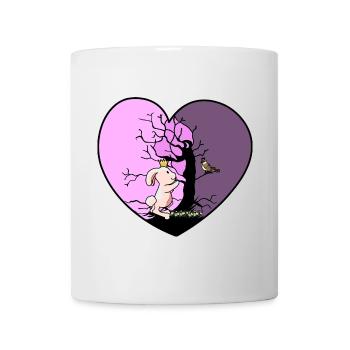 Heart Rabbit Fantasy Bird Kids Toddler Baby - Mug - white - Front