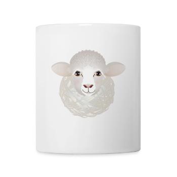 Drôle de mouton avec des pelotes de laine comme corps - Mug blanc - blanc - Devant