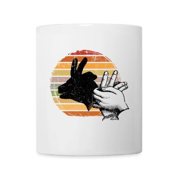 Retro Sunset Peace-Zeichen-Silhouette - Tasse - Weiß - Vorne