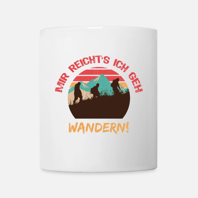 Wandererpfad Retro Sonnenuntergang - Tasse - Weiß