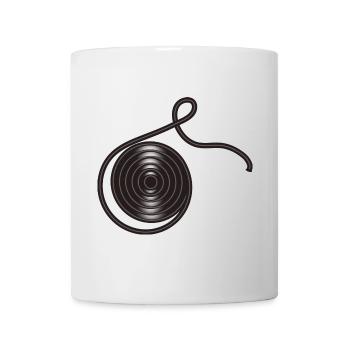 schwarze Lakritze als Schnecke gerollt. - Tasse - Weiß - Vorne