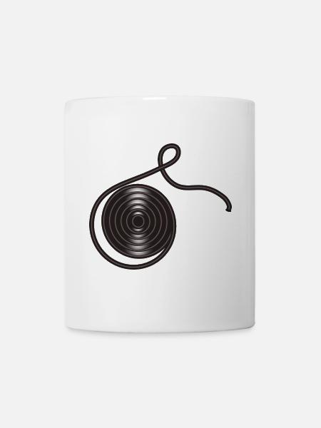 schwarze Lakritze als Schnecke gerollt. - Tasse - Weiß