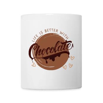 La vie est meilleure avec le chocolat - Chocolate Lover - Mug blanc - blanc - Devant