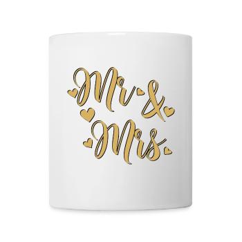 Mr and Mrs Gold on Black - Mug - white - Front