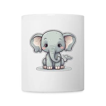 Whimsical Baby Elephant Charm - Mug - white - Front
