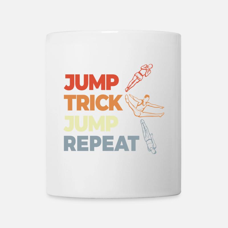 Trampolinspringen Vintage Look - Tasse - Weiß