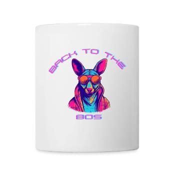 Casual dog with sunglasses and neon retro look - Mug - white - Front
