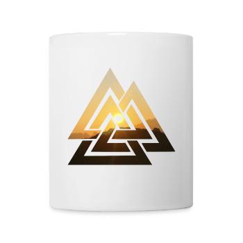 Valknut Wotansknoten Valhalla Sun - Mug - white - Front