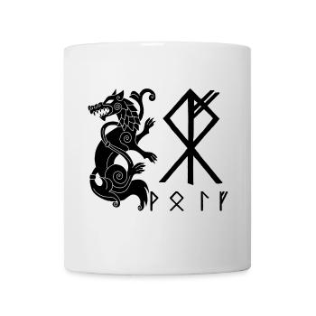 Loup noir Fenrir - Mug blanc - blanc - Devant