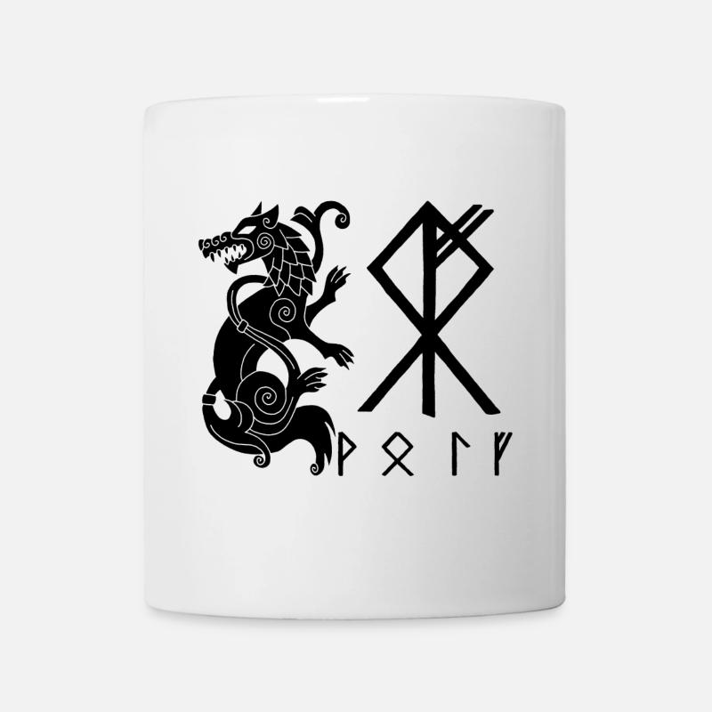 Fenrir Schwarzer Wolf - Tasse - Weiß