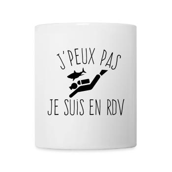 J'peux pas je suis en RDV - Humour Plongée - Mug blanc - blanc - Devant