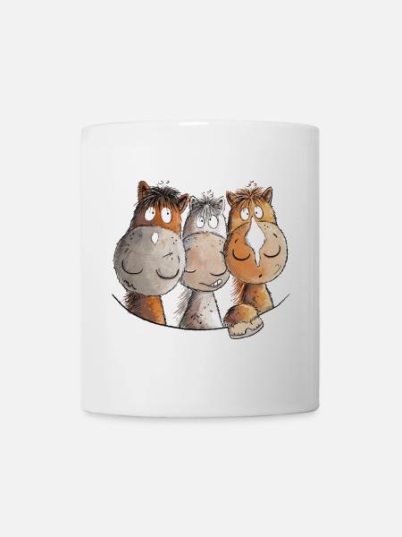 Droll Horses I Horse Motif for Rider - Mug - white