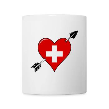 La Suisse drapeau coeur amoureux - Mug blanc - blanc - Devant