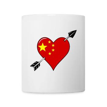 China flag heart in love - Mug - white - Front