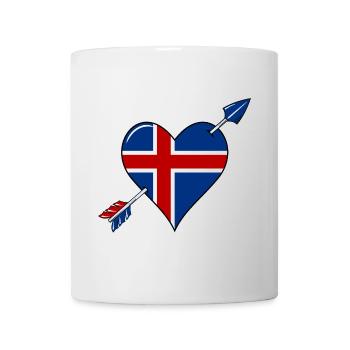 Drapeau islandais coeur amoureux - Mug blanc - blanc - Devant