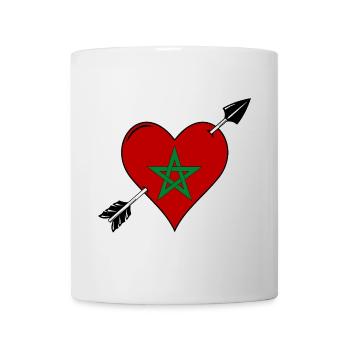 Marokko Flagge Herz verliebt - Tasse - Weiß - Vorne