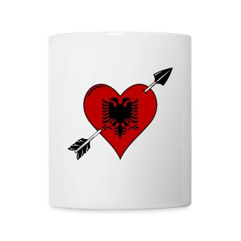 Albania flag heart in love - Mug - white - Front