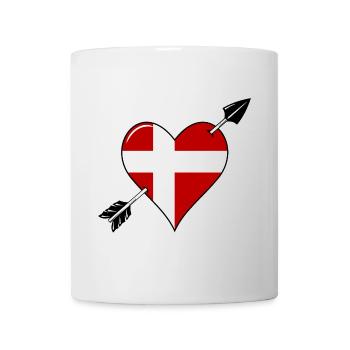 Danemark drapeau coeur amoureux - Mug blanc - blanc - Devant