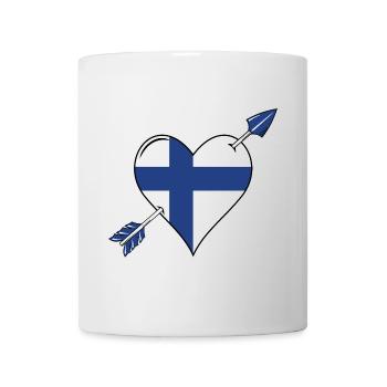 Finlande drapeau coeur amoureux - Mug blanc - blanc - Devant