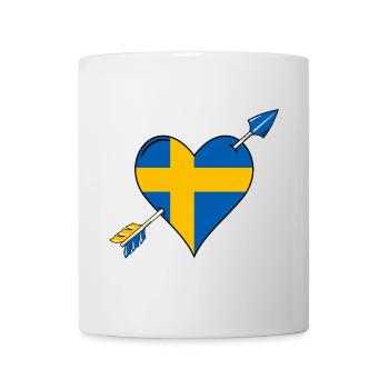 La Suède drapeau coeur amoureux - Mug blanc - blanc - Devant