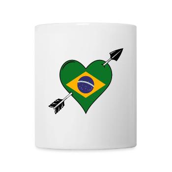 Brazil flag heart in love - Mug - white - Front