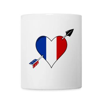 France flag heart in love - Mug - white - Front