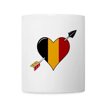 Belgien Flagge Herz verliebt - Tasse - Weiß - Vorne