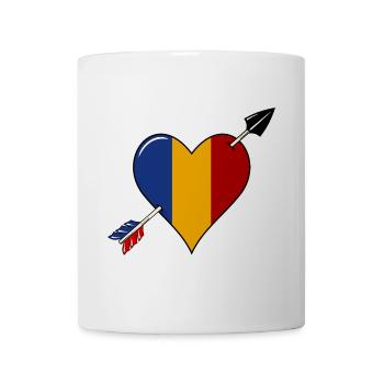 Romania flag heart in love - Mug - white - Front
