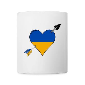 Ukraine drapeau coeur amoureux - Mug blanc - blanc - Devant