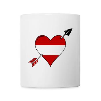Austria flag heart in love - Mug - white - Front