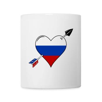 Russia flag heart in love - Mug - white - Front