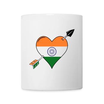 Indien Flagge Herz verliebt - Tasse - Weiß - Vorne