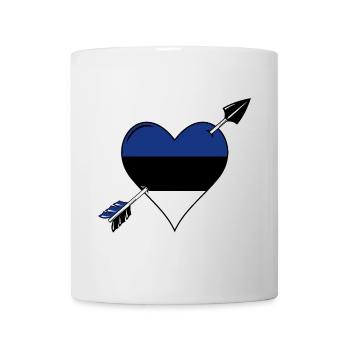 Estonia flag heart in love - Mug - white - Front