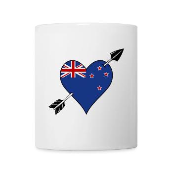 Drapeau néo-zélandais coeur amoureux - Mug blanc - blanc - Devant