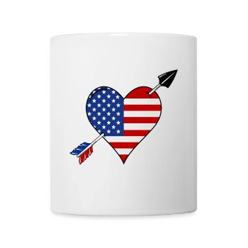USA Flag Heart Love - Mug - white - Front