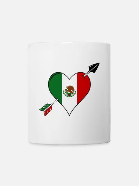 Mexiko Flagge Herz Liebe - Tasse - Weiß