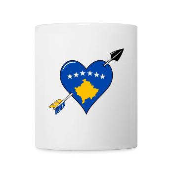 Drapeau du Kosovo Amour du cœur - Mug blanc - blanc - Devant