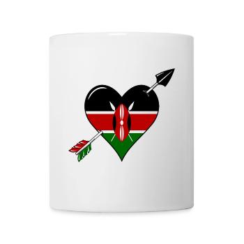 Kenya Flag Heart Love - Mug - white - Front