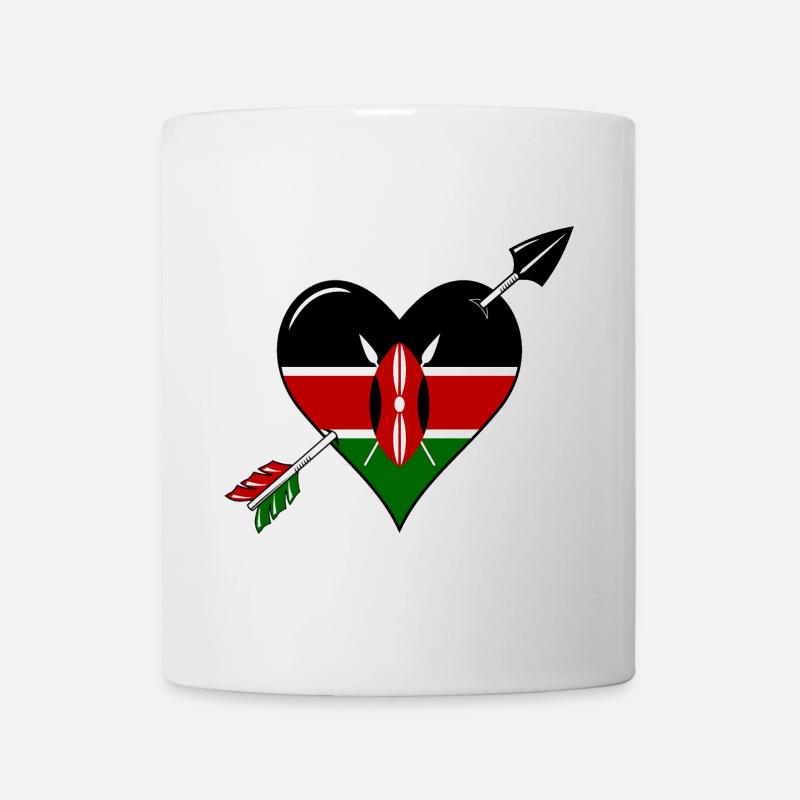 Kenya Flag Heart Love - Mug blanc - blanc