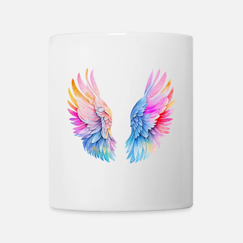 Rainbow Angel Wings - Mug - white